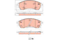 Brake pad set, disc brake GDB2550 TRW