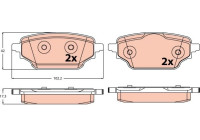 Brake pad set, disc brake GDB2561 TRW
