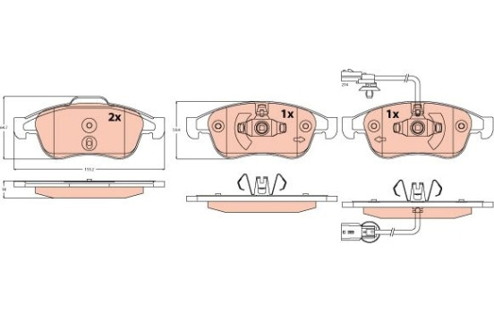Brake pad set, disc brake GDB2565 TRW