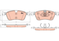 Brake pad set, disc brake GDB2572 TRW