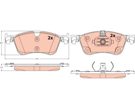 Brake pad set, disc brake GDB2572 TRW