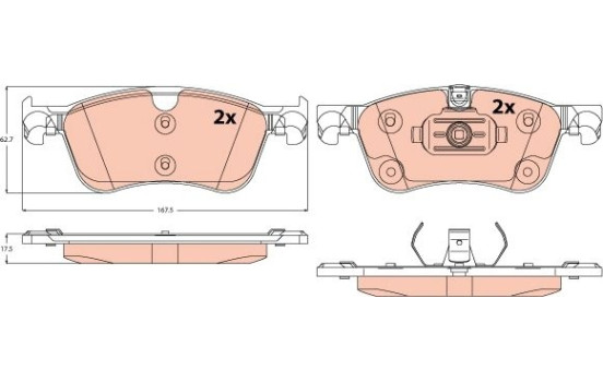 Brake pad set, disc brake GDB2572 TRW