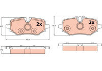 Brake pad set, disc brake GDB2573 TRW