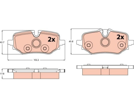 Brake pad set, disc brake GDB2573 TRW