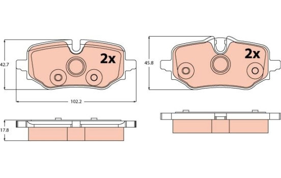Brake pad set, disc brake GDB2573 TRW