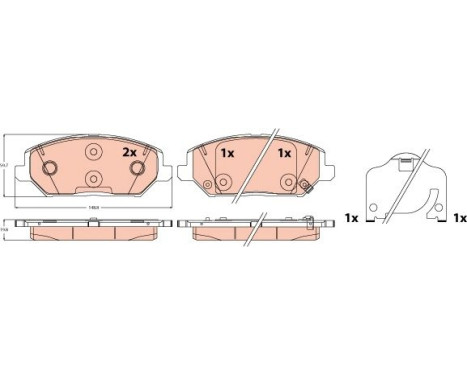 Brake pad set, disc brake GDB2577 TRW