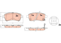 Brake pad set, disc brake GDB2580 TRW