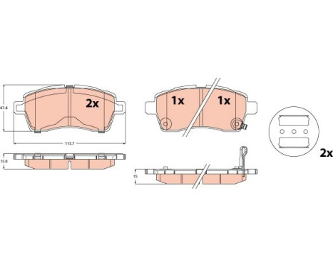Brake pad set, disc brake GDB2580 TRW
