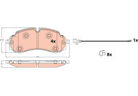 Brake pad set, disc brake GDB2609 TRW