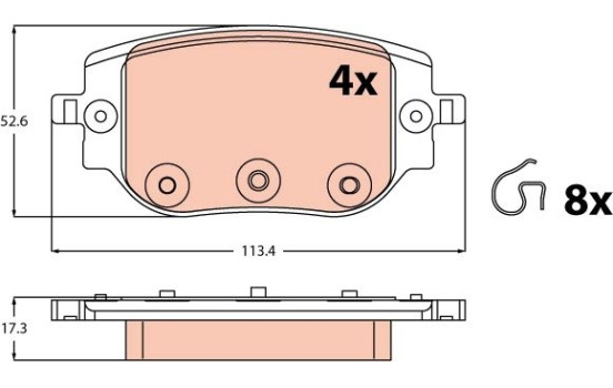 Brake pad set, disc brake GDB2613 TRW