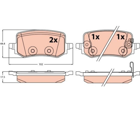 Brake pad set, disc brake GDB2615 TRW