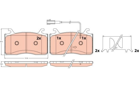Brake pad set, disc brake GDB2617 TRW
