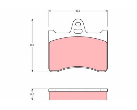 Brake Pad Set, disc brake GDB262 TRW, Image 2