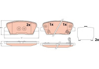 Brake pad set, disc brake GDB2621 TRW