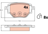 Brake pad set, disc brake GDB2622 TRW