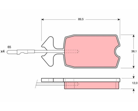 Brake Pad Set, disc brake GDB277 TRW, Image 2