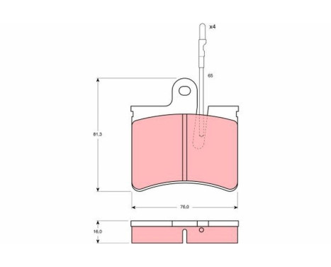 Brake Pad Set, disc brake GDB287 TRW