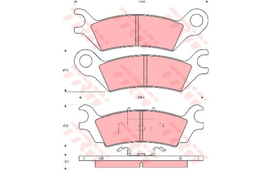 Brake Pad Set, disc brake GDB290 TRW