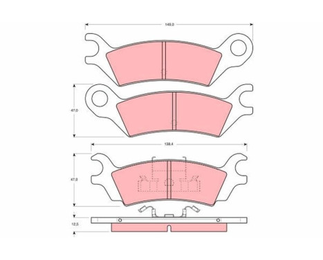 Brake Pad Set, disc brake GDB290 TRW, Image 2