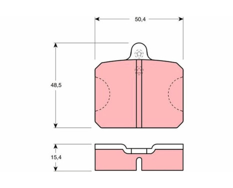 Brake Pad Set, disc brake GDB300 TRW, Image 2