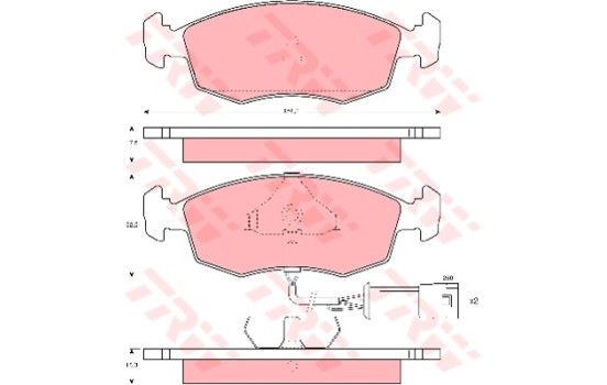 Brake Pad Set, disc brake GDB301 TRW