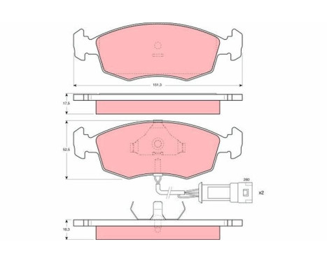 Brake Pad Set, disc brake GDB301 TRW, Image 2