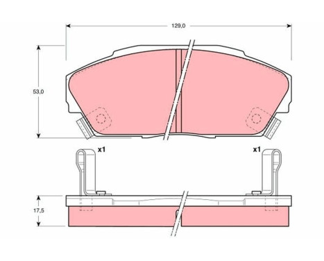 Brake Pad Set, disc brake GDB3034 TRW, Image 2