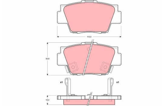 Brake Pad Set, disc brake GDB3039 TRW