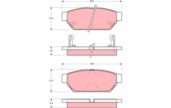 Brake Pad Set, disc brake GDB3045 TRW, Image 2