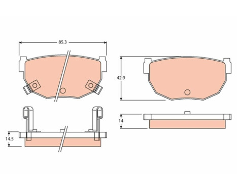 Brake Pad Set, disc brake GDB3052 TRW