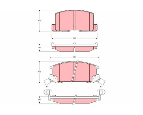 Brake Pad Set, disc brake GDB3058 TRW