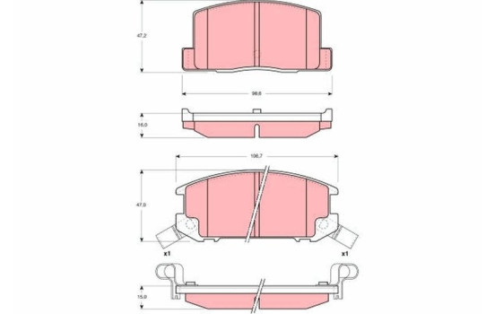 Brake Pad Set, disc brake GDB3058 TRW