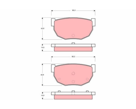 Brake Pad Set, disc brake GDB306 TRW, Image 2