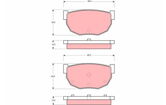 Brake Pad Set, disc brake GDB306 TRW, Image 2