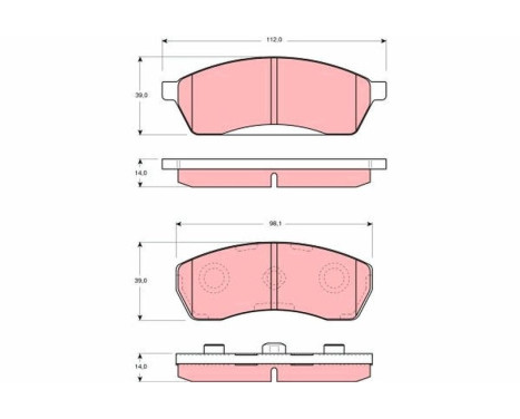 Brake Pad Set, disc brake GDB3068 TRW