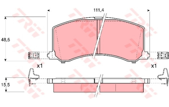 Brake Pad Set, disc brake GDB3091 TRW