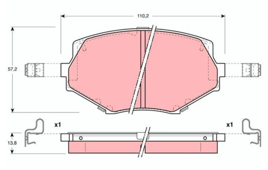 Brake Pad Set, disc brake GDB3103 TRW, Image 2