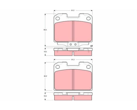 Brake Pad Set, disc brake GDB3104 TRW, Image 2