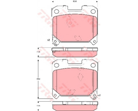 Brake Pad Set, disc brake GDB3105 TRW