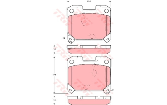 Brake Pad Set, disc brake GDB3105 TRW