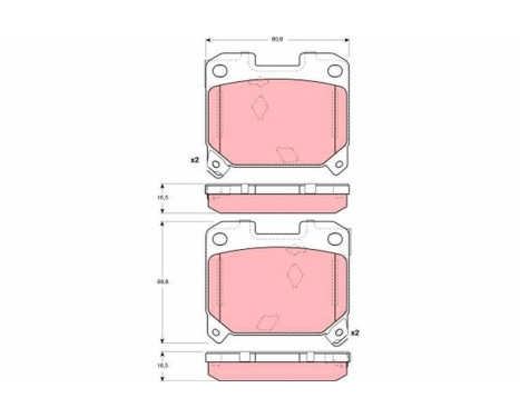 Brake Pad Set, disc brake GDB3105 TRW, Image 2