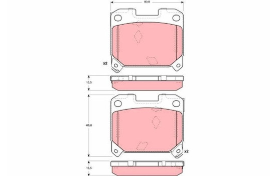 Brake Pad Set, disc brake GDB3105 TRW, Image 2