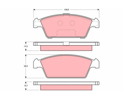 Brake Pad Set, disc brake GDB3108 TRW, Image 2