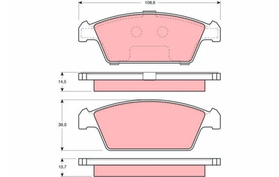 Brake Pad Set, disc brake GDB3108 TRW, Image 2