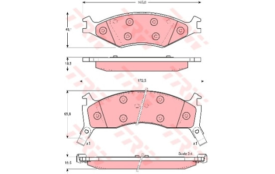 Brake Pad Set, disc brake GDB3123 TRW