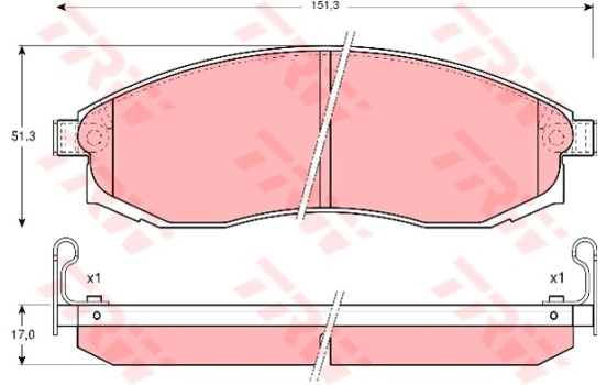 Brake Pad Set, disc brake GDB3124 TRW