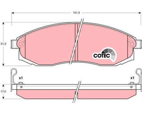 Brake Pad Set, disc brake GDB3124 TRW, Image 2