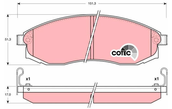 Brake Pad Set, disc brake GDB3124 TRW, Image 2