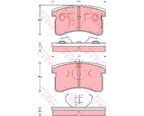 Brake Pad Set, disc brake GDB3126 TRW