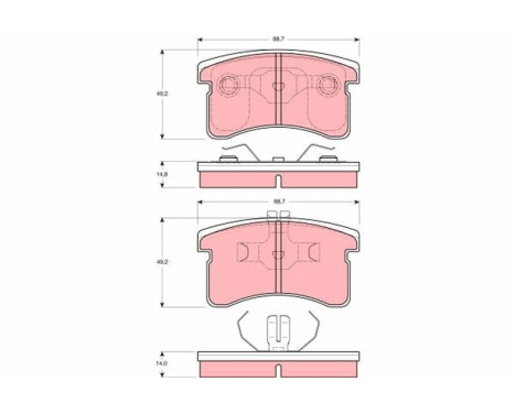 Brake Pad Set, disc brake GDB3126 TRW, Image 2